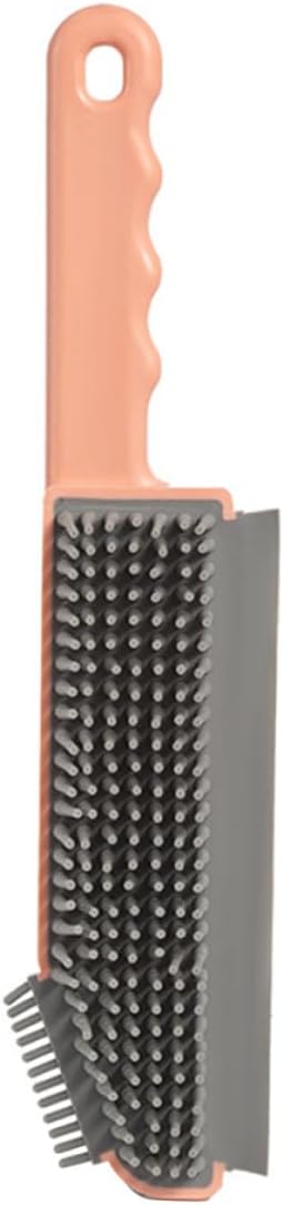 Multi-Function Crevice Cleaning Brush 3-in-1 Seam and Floor Scrubber for Bathroom and Kitchen, Pink Plastic Household Cleaning Tool for Tile Grout and Countertop Maintenance
