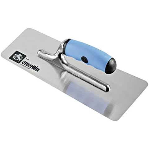 AUSONIA - 42141 PLASTERING Trowel 20X8 with BIMATERIAL Handle and TRAPEZOIDAL Blade with Round Corners and Special ELECTROLITIC Treatment Cover