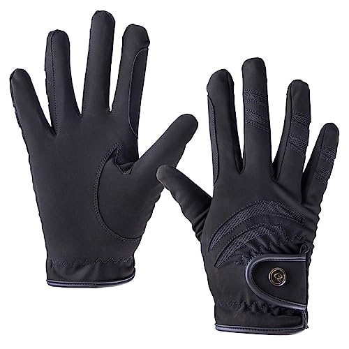 Gants d'équitation QHP Danee ajustables grâce au Velcro robuste