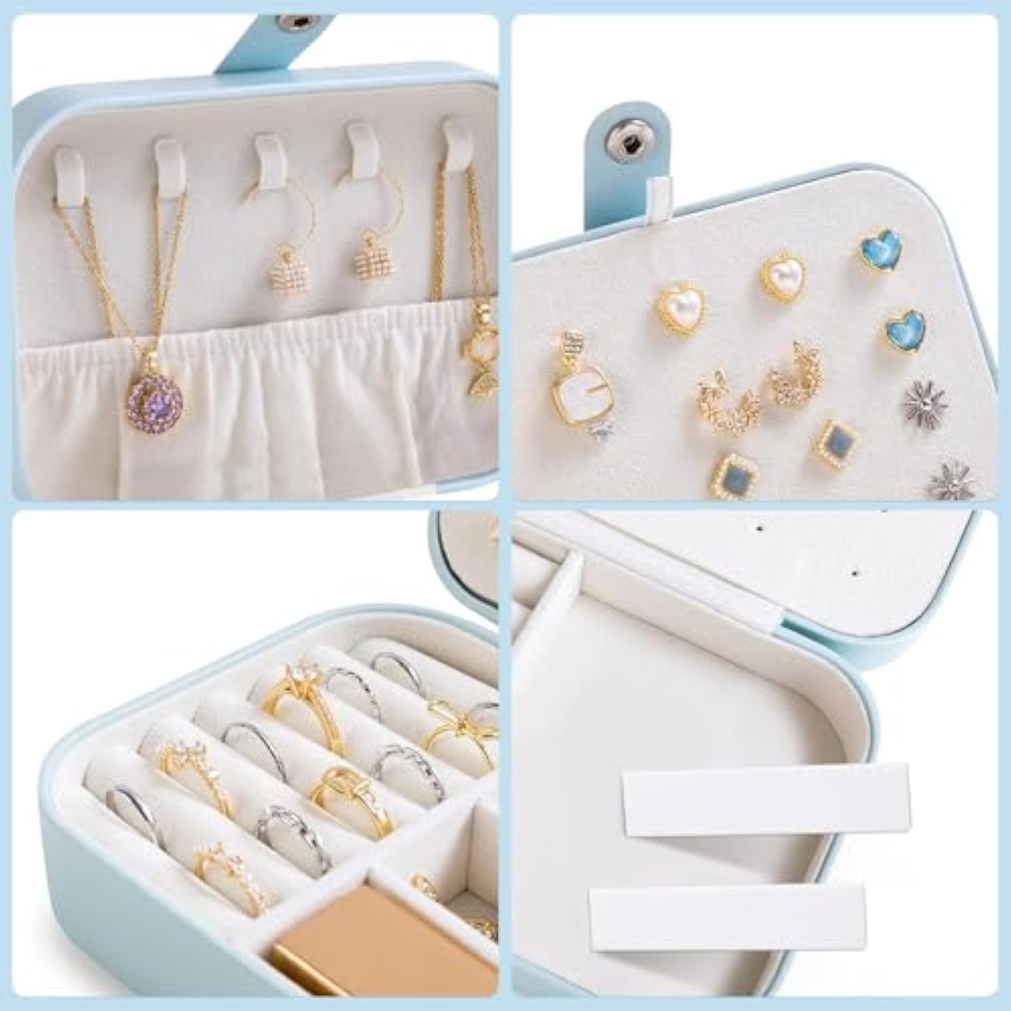 Portable Mini PU Leather Small Jewelry Box, Travel Case