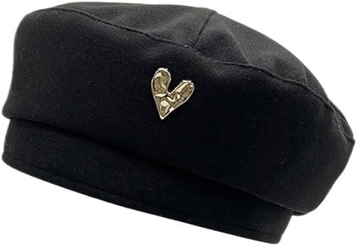 Versatile Beret for Ladies Casual Artistic Winter Woolen Octagonal Hats