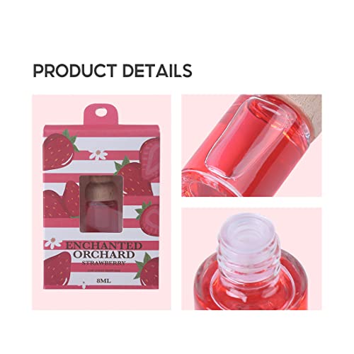 Image of MINISO Car Perfume Hanging Car Air Freshener Essential Oil in Glass Bottle Car Accessories, 8ML Strawberry