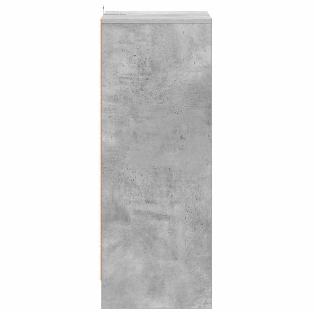 Schuhschrank Betongrau aus Holzwerkstoff 60x35x92 cm mit 7 Fächern, platzsparender Schuhständer und Organizer für Flur, Diele, Schlafzimmer, stabile Schuhablage, platzsparend und stapelbar