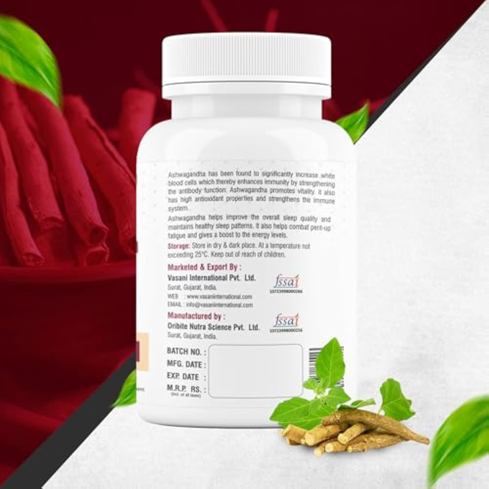 Oribite Natural Ashwagandha Capsule, 60 Tablets