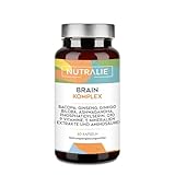 Nootropic Potent Natural - Gedächtnis - Konzentration - Energie - Geistige Beweglichkeit - Ginkgo Biloba, Bacopa Monnieri, Cholin, L-Tyrosin, Ginseng + Vitamine - Brain Complex 60 Kapseln Nutralie