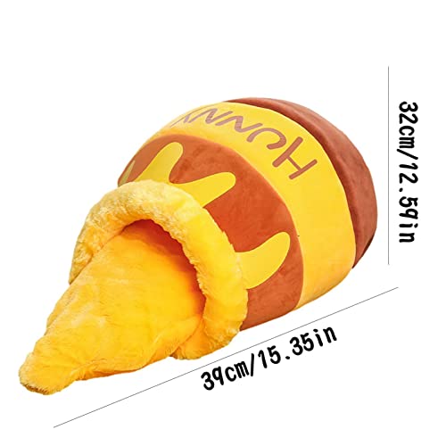 Cama de caverna para gatos - Cama para animais de estimação com pote de mel fofo | Ninho de casa de