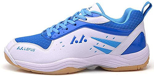 Mengxx Chaussures de Badminton pour Hommes Chaussures de Sport légères Tennis Respirant Baskets de Sport en Salle (38 EU, Blanc)