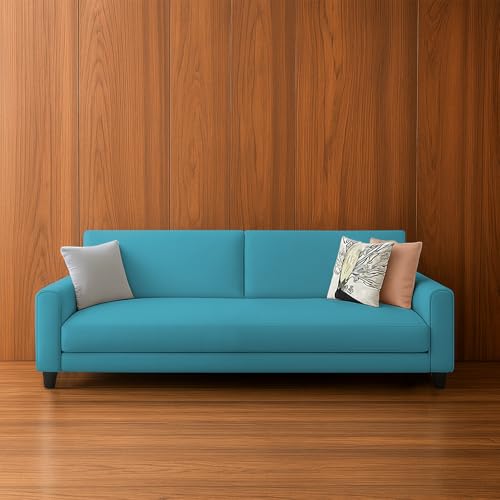 Image of Kathleen 3 Seater Sofa Set for Living Room - Foldable Convertible Couch Furniture for Home, Office or Guest Use, Modern Designer Stylish Comfortable (Turquise)