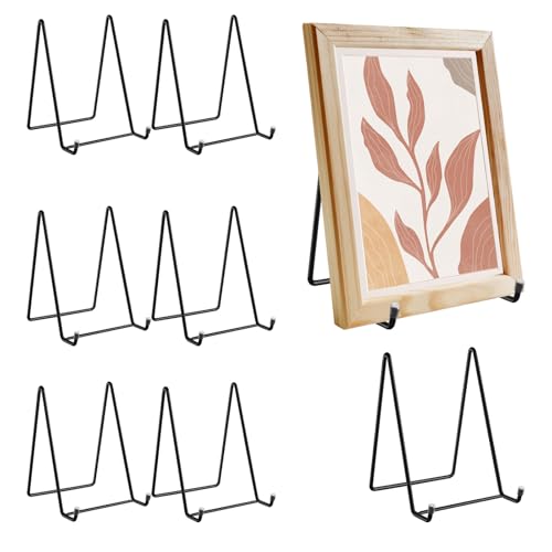 8 Pcs Plate Display Stand Carbon Steel Frame Holder Stand Decorative Plate Display Holder(black,medium , please)
