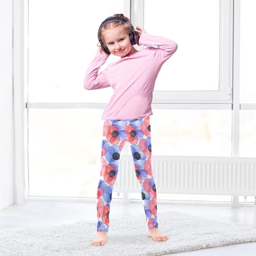 Abstract Cute Watercolor Floral Girls Leggings Soft Comfortable Athletic Leggings Dancing Pants for 4-10 Years4