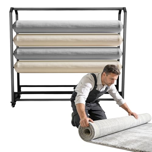 Commercial Fabric Roll Storage Rack with Wheels