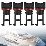 Set di 4 ventole per barche, in nylon, filettatura grossa, nero, set da 4