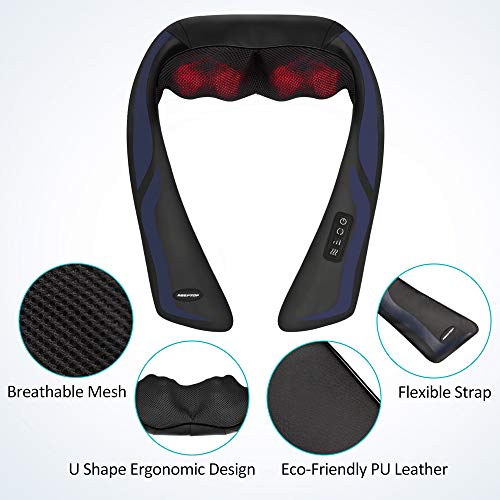 Nackenmassagegerät Shiatsu Massagegerät Nacken Schulter mit Wärmefunktion - Elektrisch Massager mit 3D-Rotation Massage, 3 Einstellbaren Geschwindigkeiten für Hause Büro Auto - Image 5