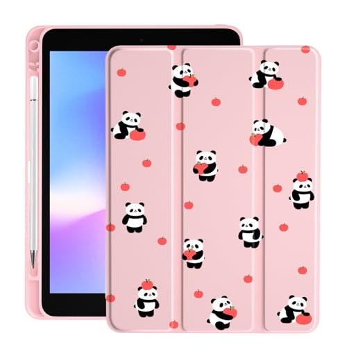 Coque iPad 6e génération anti-rayure : Étui Rose avec porte-crayon intégré