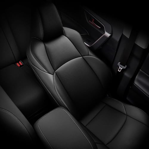 Image of AOMSAZTO Custom Fit Seat Covers for Toyota C-HR 2018-2022 Full Set Black | CHR Seat Covers Premium Faux Leather Breathable Compatible Airbag Scratch Resistant 1:1 Customized Seat Cushion Protectors