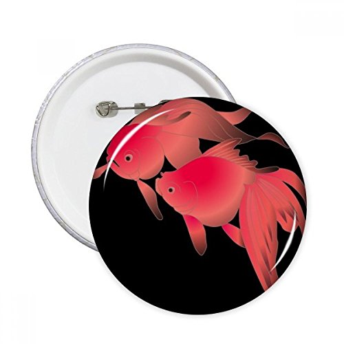 Badge poisson japonais DIYthinker rond pour vêtements taille S