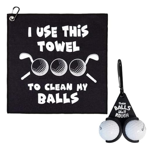 HFCOONY Golf Towel,Funny Golf Gifts For Men Husband Boyfriend Dad Golfers/Golf Fan,Novelty Golf Ball Rack,Funny Golf Ball Holder for Birthday, Golf Accessories. (2PCS Black)