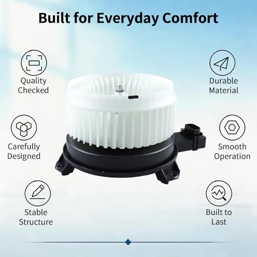 Image of HVAC Blower Motor with Fan - Compatible with Accord 2013-2017, Civic 2013-2015, CR-V 2012-2016, ILX 2014-2022, RDX 2015-2018 - AC Heater Fan Assembly - Part Number 700260 79310T0AA01