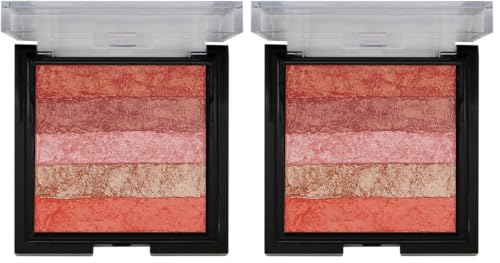 Image of FASHION COLOUR Shimmer Brick and Blusher 2 in 1 | Easy-To-Blend Formula | Weightless | Waterproof | Available in Gorgeous Shades | Multi-Use | Multicolour | 8g | Shade 03 (Pack of 2)
