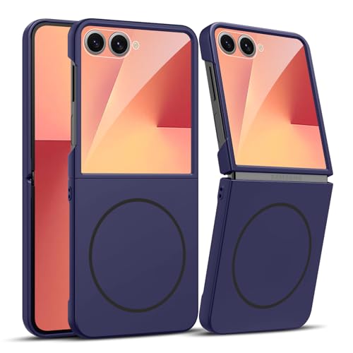 Coque magnétique pour Samsung Galaxy Z Flip 7 avec verre trempé bleu