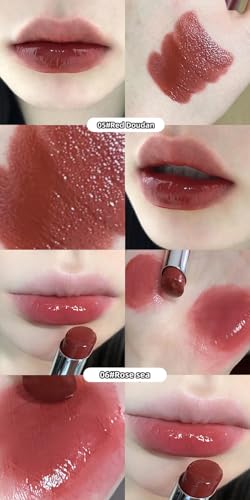 Image of Gege Bear Water Gloss Lipstick | High-Shine Lightweight Liquid Lip Color | 6 Stunning Shades for All Skin Tones | Long-Lasting Moisturizing Glossy Finish | Non-Sticky Lip Tint with Luxurious Packaging | Everyday Wear Makeup Essential (03# Elegant Senior Sister, 3.8g)