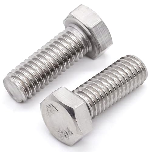 Image of 1 /2-13 x 1 (6 pcs) Stainless Steel Hex Head Screws Bolts (3 /8 inch to 6 inch Available), 18 /8 Stainless Steel 304, Fully Threaded, Machine Coarse Thread, No Coating, Plain Finish