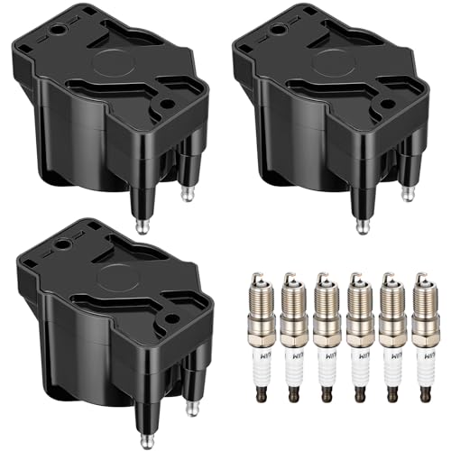 Image of BDFHYK 3PCS Ignition Coil Pack D555 and 6PCS Iridium Spark Plugs 3951 Compatible with Buick Allure LaCrosse LeSabre Park Avenue, Compatible with Chevy Camaro Impala Monte Carlo,Bonneville 3.8L V6