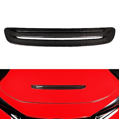 JSWAN Carbon Fiber Front Hood Air Intake Grille Cover Fit For 11th Gen Civic TypeR FL5 (2023+) Type r Hood Vent Fender Intake Grille Cars Bonnet Air Flow Intake Cover(Bright black)