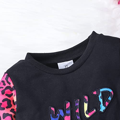 Image of Little Girls 2 Piece Outfits Ruffle Sleeve Unicorn Sweatshirts Top and Leggings Set School Outfits Kids Clothing Set