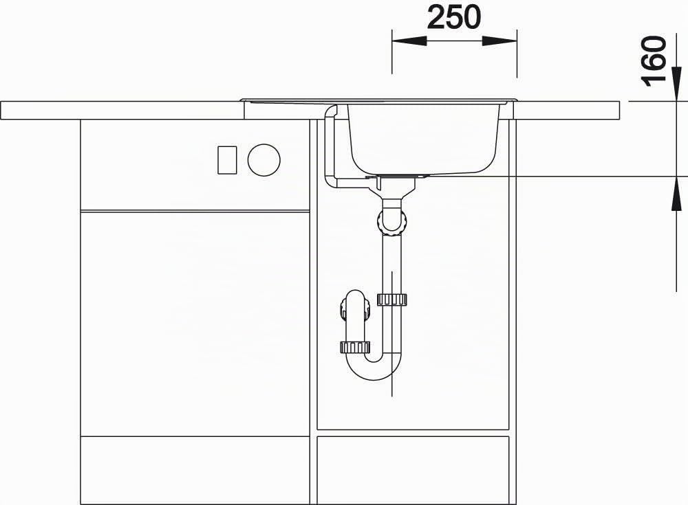 BLANCO Tipo 45 S Mini 516524 Évier de Cuisine Acier Inoxydable Finition Naturelle 1 Pièce