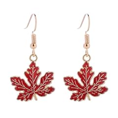 Red leaf earring