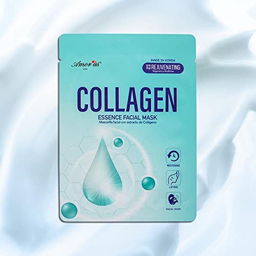 Miniatura 2 de Amorus - Juego de docenas de mascarillas faciales con esencia de colágeno, hechas en Corea, rejuvenecedoras y levantamientos