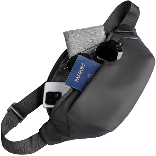 Mark Ryden Mehrere Taschen Sling Bag, Wasserdicht Umhängetasche Herren, Alltagsleben Kleiner Rucksack, Brusttasche Herren für Reisen Wandern Schule Wandern Fitness Fahrrad - Schwarz