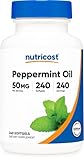 Nutricost Peppermint Oil Softgels (240 SFG) (50 MG) - Gluten Free, Third Party Tested and GMO Free