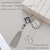 Jstyle 6Pcs Women Long Sweater Necklace Silver Plated Rhinestone Flower Tassel Pendant Neckace Jewelry Women Gifts #5