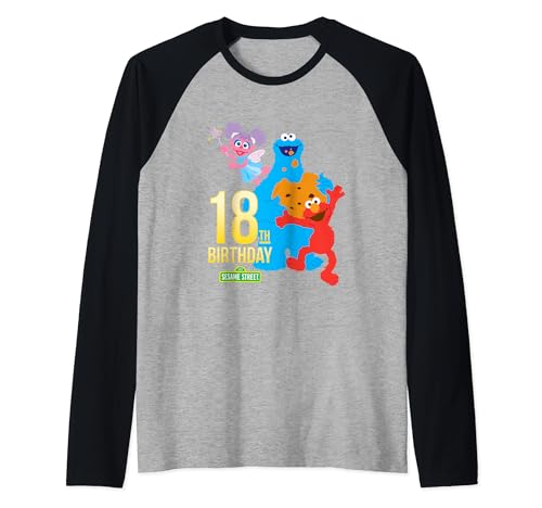 T-shirt 18th Birthday Sesame Street : Look Raglan Idéal pour Fêter ses 18 Ans