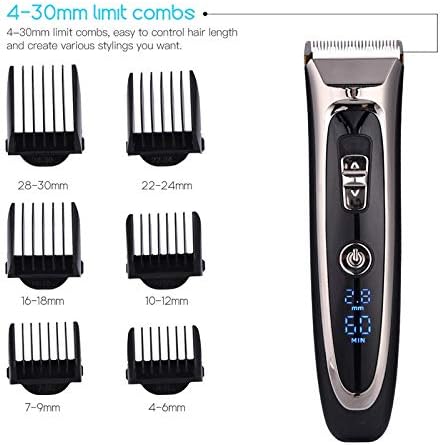 Professional Digital Hair Trimmer Rechargeable Electric Clipper Men's Cordless Haircut Adjustable Ceramic Blade