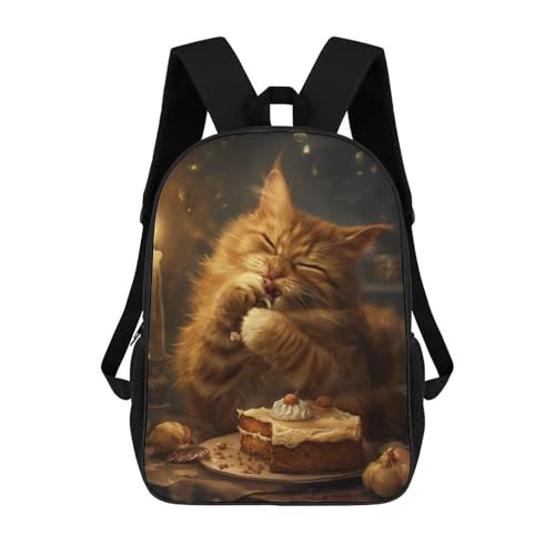 sinyumoney 3D Printing Kids Backpack Cute Orange Tabby Cat C
