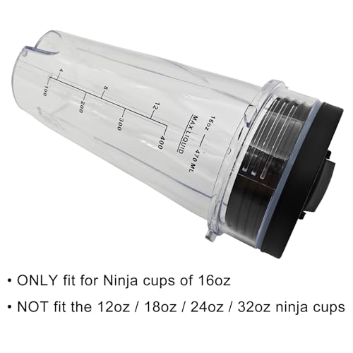 16oz Cup Lids Compatible with Nutri Ninja Blender QB3001UKS QB3000 QB3000SSW-30 QB3000QR-30 QB 3000QBK QB3001SS-30 QB3004, Smoothie Cups Replacement Parts Accessories for Ninja Blenders (2 Pack) - Image 5