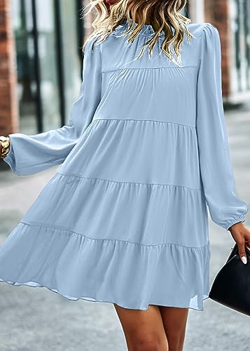 Image of KIRUNDO Women's 2026 Fall Long Sleeve Baby Doll Dresses