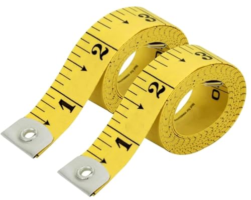 CrafTreat 2-Pack Mesure de la bande jaune – Norme à deux volets & Échelles métriques, règle souple souple pour les mesures du corps & - Je suis sur mesure. 60in/150cm