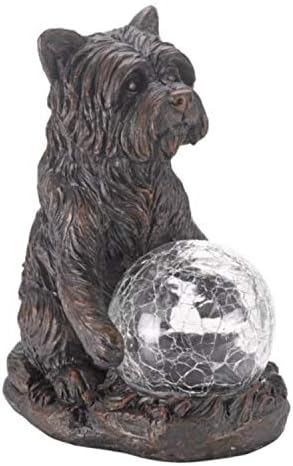 garden mile Novelty Solar Powered Garden Ornaments Outdoor Dog Statue With Multicoloured LED Lights Weatherproof Durable Animal Solar Garden Lights for Patio Garden Ornaments Home Decor (Mystic Dog)
