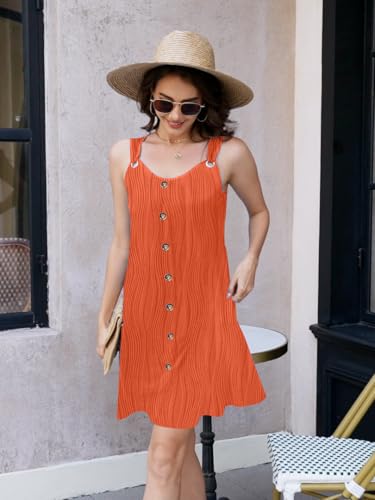 Image of ETCYY Sun Dresses for Women 2026 Vacation Beach Swimsuit Coverups Sundresses Button Down Sleeveless Summer Dress