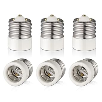 SpiritLED (6-Pack)Mogul Socket E39 to Medium Screw E26 E27 Socket Adapter, Porcelain Material of E39 Adapter Reducer Converter (6 PCS /PACK)