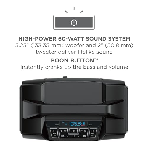 Image of ION Sport Boom - Portable 60W Outdoor Bluetooth Speaker with Microphone, IPX5 Water-Resistant, 15-Hour Battery, FM Radio, USB Port, App