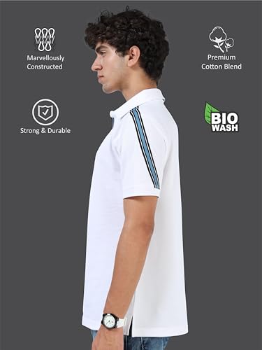 Image of STELLERS Men's Premium Cotton Polo T-Shirt Stretchable | Enzyme bio Washed | Feather Touch Feel | Sustainable | Breathable | Light Weight