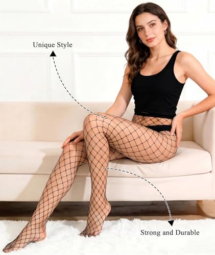 Image of Chalier Fishnet Stockings Lace Tights Thigh High Stockings for Women