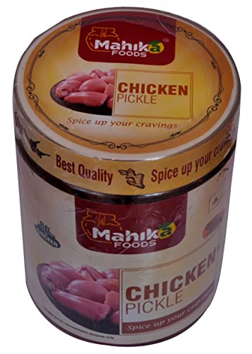 Image of MAHIKA FOODS Chicken Pickle, Andhra Style Homemade Fresh Guntur Murgh Achar, Authentic Taste of Tradition, Spicy, Telangana Special, Taste Of South India, 1KG
