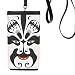 Peking Opera Head Colorful Zhangfei Phone Wallet Purse Hanging Mobile Pouch Black Pocket