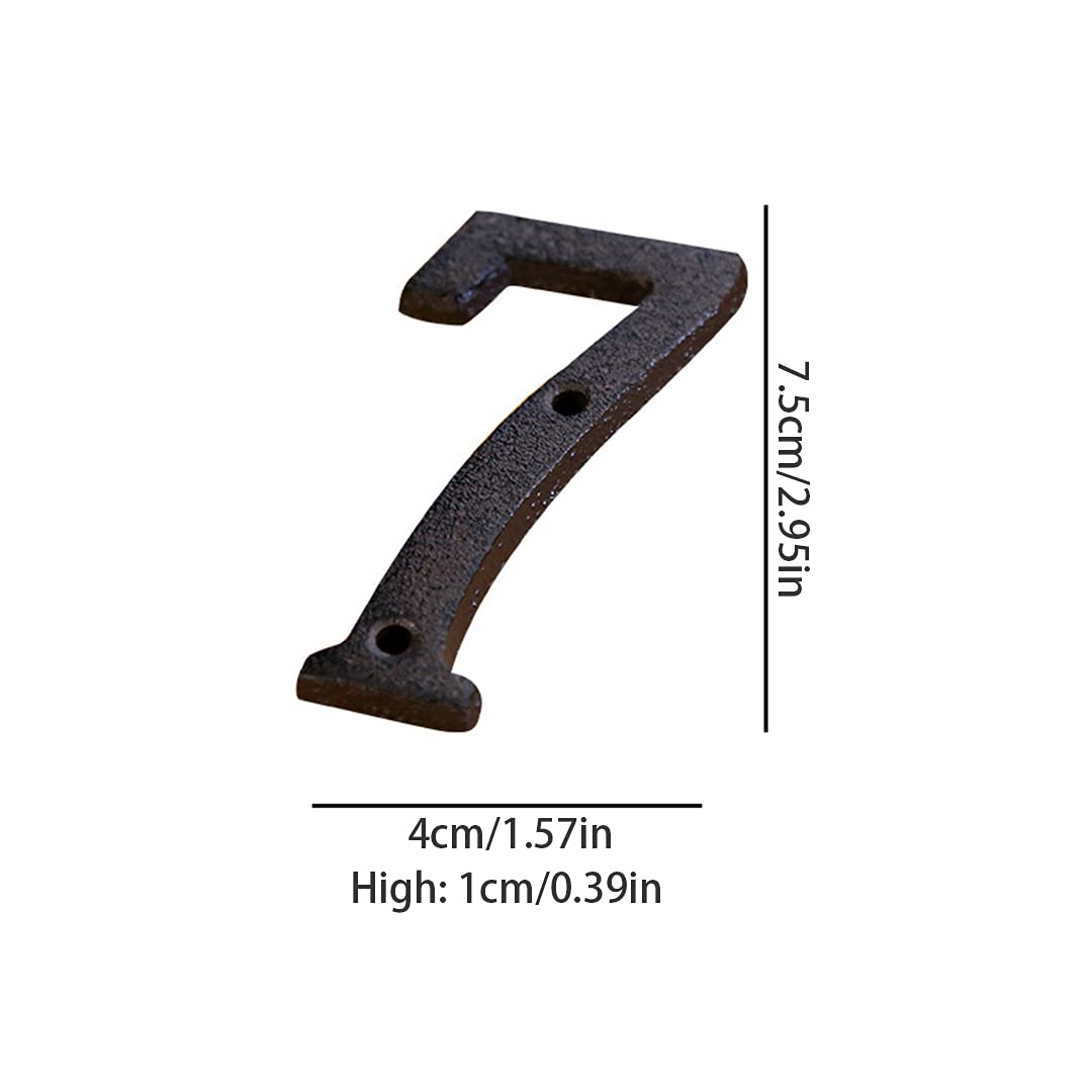 Numero Civico Esterno Numeri di Porta in Ghisa Numero Indirizzo Metal House Numbers Porte, Pareti, Indirizzi di Casa (Numero 7)